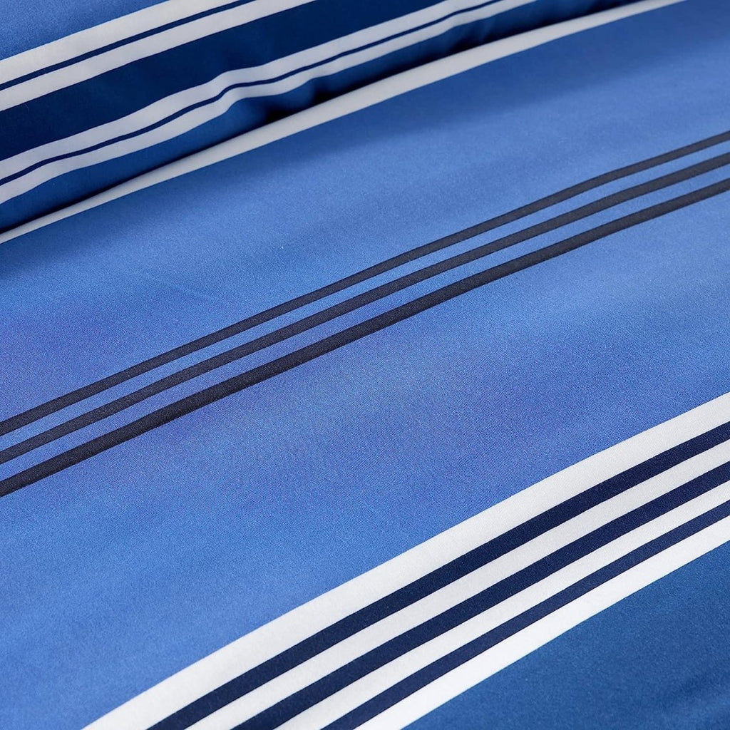 OLIVIA ROCCO Harlow Stripes Blue Duvet Cover Set With Pillowcases Breathable Microfibre for Easy - Care Everyday Luxury - Joe’s Haven