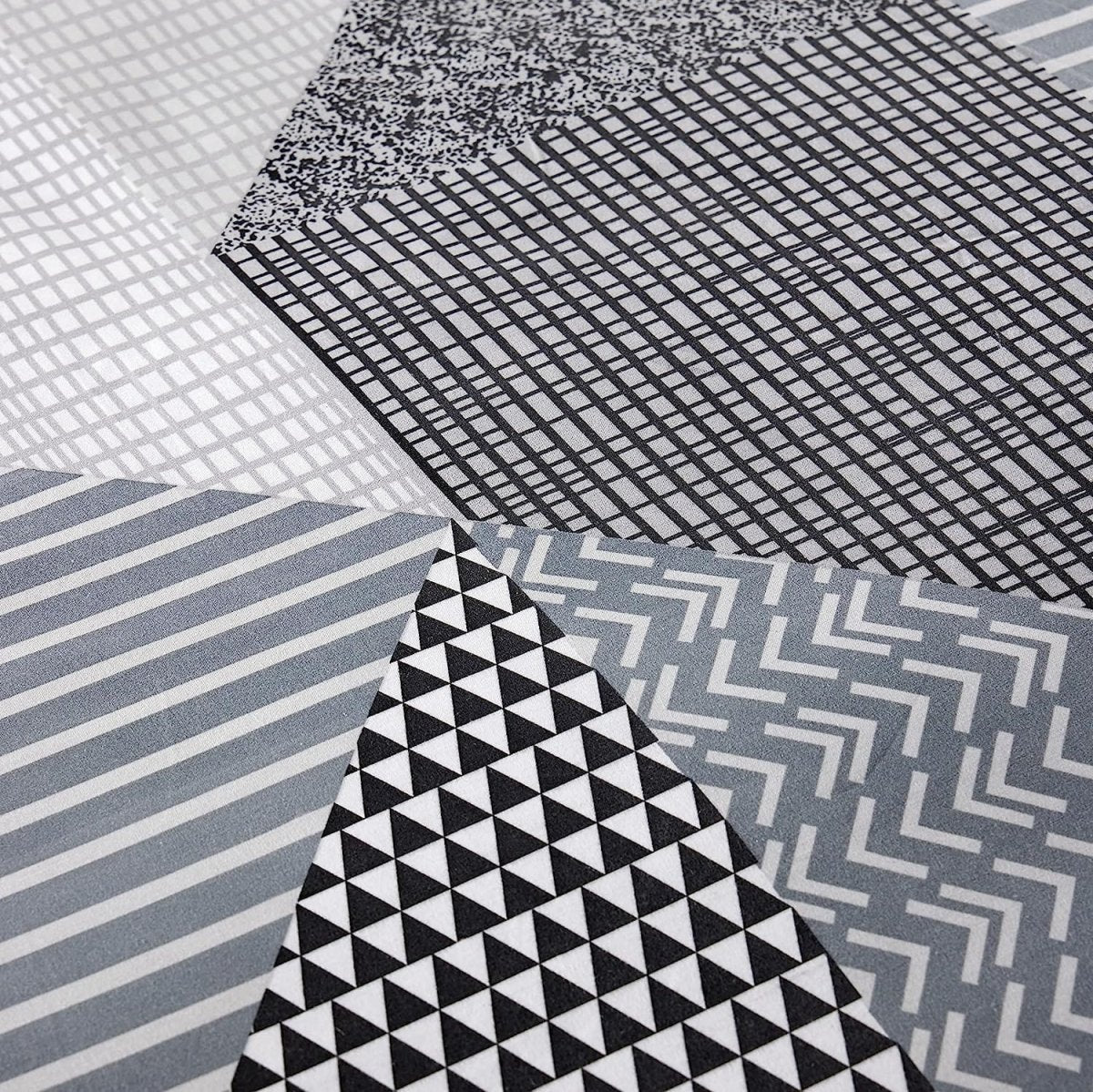 OLIVIA ROCCO Jasper Grey Printed Reversible Quilted Duvet Cover Set With Button Closure - Joe’s Haven