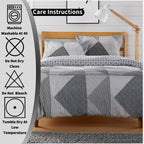 OLIVIA ROCCO Jasper Grey Printed Reversible Quilted Duvet Cover Set With Button Closure - Joe’s Haven