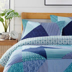 OLIVIA ROCCO Jasper Teal Printed Duvet Cover Set Easy Care With Button Closure for a Hotel - Style Bedroom Refresh - Joe’s Haven