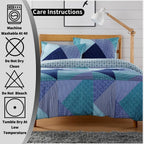OLIVIA ROCCO Jasper Teal Printed Duvet Cover Set Easy Care With Button Closure for a Hotel - Style Bedroom Refresh - Joe’s Haven