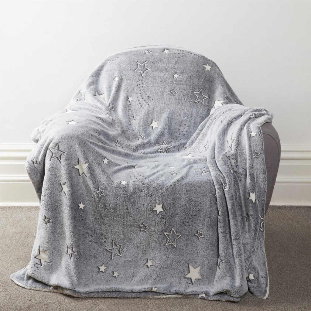 OLIVIA ROCCO Magical Stars Glow In The Dark Teddy Fleece Kids Duvet Set Ultra Soft - Joe’s Haven