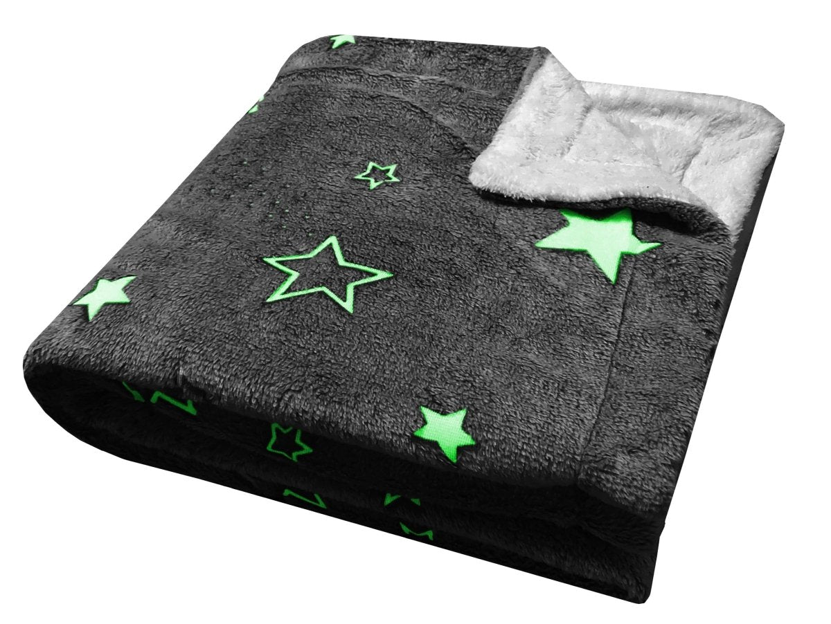 OLIVIA ROCCO Magical Stars Glow In The Dark Teddy Fleece Kids Duvet Set Ultra Soft - Joe’s Haven