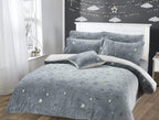 OLIVIA ROCCO Magical Stars Glow In The Dark Teddy Fleece Kids Duvet Set Ultra Soft - Joe’s Haven