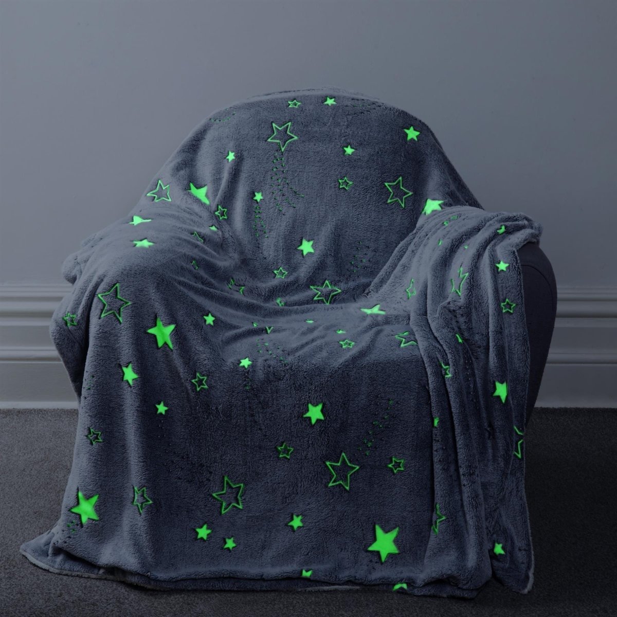OLIVIA ROCCO Magical Stars Glow In The Dark Teddy Fleece Kids Duvet Set Ultra Soft - Joe’s Haven