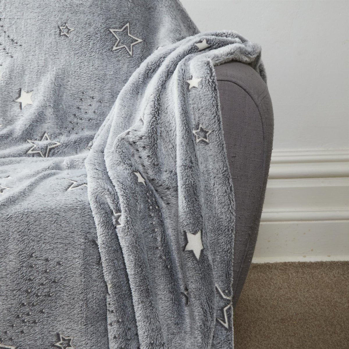 OLIVIA ROCCO Magical Stars Glow In The Dark Teddy Fleece Kids Duvet Set Ultra Soft - Joe’s Haven