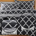 OLIVIA ROCCO Marrakesh Grey Printed Duvet Cover Set Easy Care With Pillowcases Hotel - Quality Super Soft Finish - Joe’s Haven