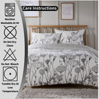 OLIVIA ROCCO Meadow Grey Reversible Duvet Cover Set With Pillowcases Breathable Microfibre for Everyday Luxury Hotel-Style - Joe’s Haven