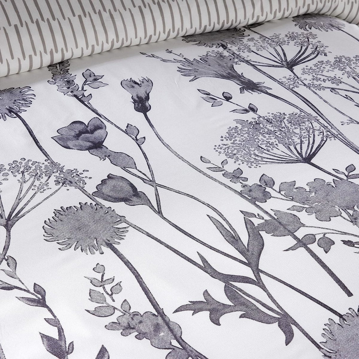 OLIVIA ROCCO Meadow Grey Reversible Duvet Cover Set With Pillowcases Breathable Microfibre for Everyday Luxury Hotel - Style - Joe’s Haven