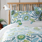 OLIVIA ROCCO Opulence Teal Printed Reversible Duvet Cover Set With Button Closure Single - Joe’s Haven