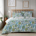 OLIVIA ROCCO Opulence Teal Printed Reversible Duvet Cover Set With Button Closure Single - Joe’s Haven