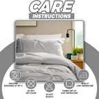 OLIVIA ROCCO Pintuck Grey Microfibre Duvet Cover Set With Pillowcases Soft Breathable - Joe’s Haven