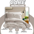 OLIVIA ROCCO Pintuck Natural Microfibre Duvet Cover Set With Pillowcases Easy Care - Joe’s Haven