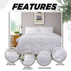 OLIVIA ROCCO Pintuck White Microfibre Duvet Cover Set With Pillowcases Reversible - Joe’s Haven