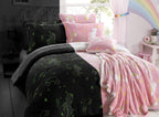 OLIVIA ROCCO Rainbow Unicorn Glow In The Dark Teddy Fleece Duvet Set For Kids Super Soft - Joe’s Haven