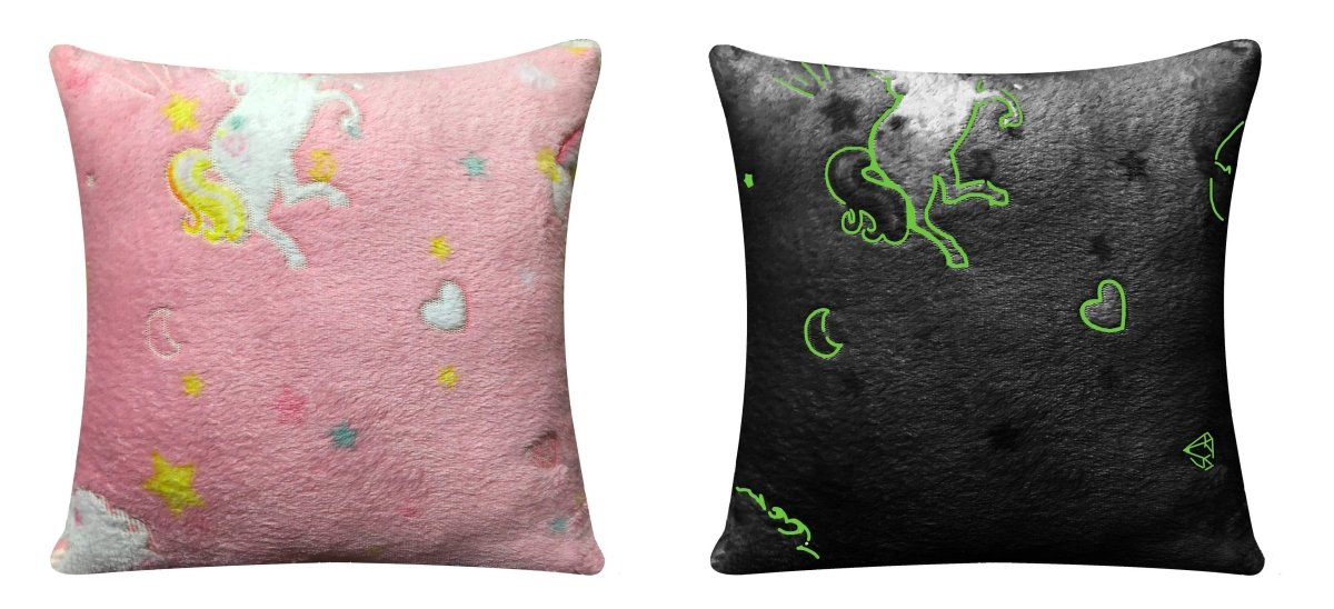 OLIVIA ROCCO Rainbow Unicorn Glow In The Dark Teddy Fleece Duvet Set For Kids Super Soft - Joe’s Haven