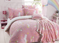 OLIVIA ROCCO Rainbow Unicorn Glow In The Dark Teddy Fleece Duvet Set For Kids Super Soft - Joe’s Haven
