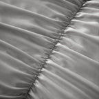 OLIVIA ROCCO Ruched Grey Microfibre Duvet Cover Set With Pillowcases Easy Care Bedroom Refresh Easy - Care Comfort - Joe’s Haven