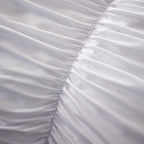 OLIVIA ROCCO Ruched White Microfibre Duvet Cover Set With Pillowcases Ruffle Bedding - Joe’s Haven