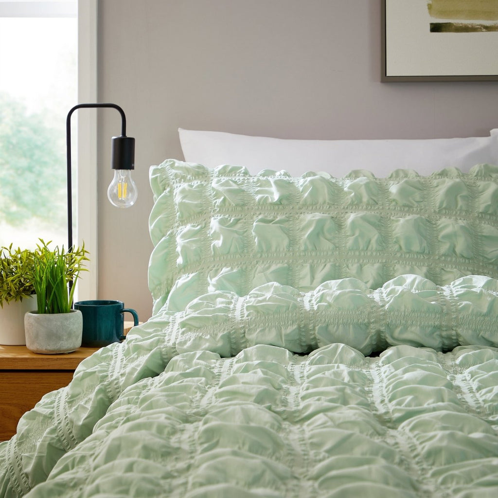 OLIVIA ROCCO Soho Sage Green Microfibre Duvet Cover Set With Pillowcases Easy Care - Joe’s Haven