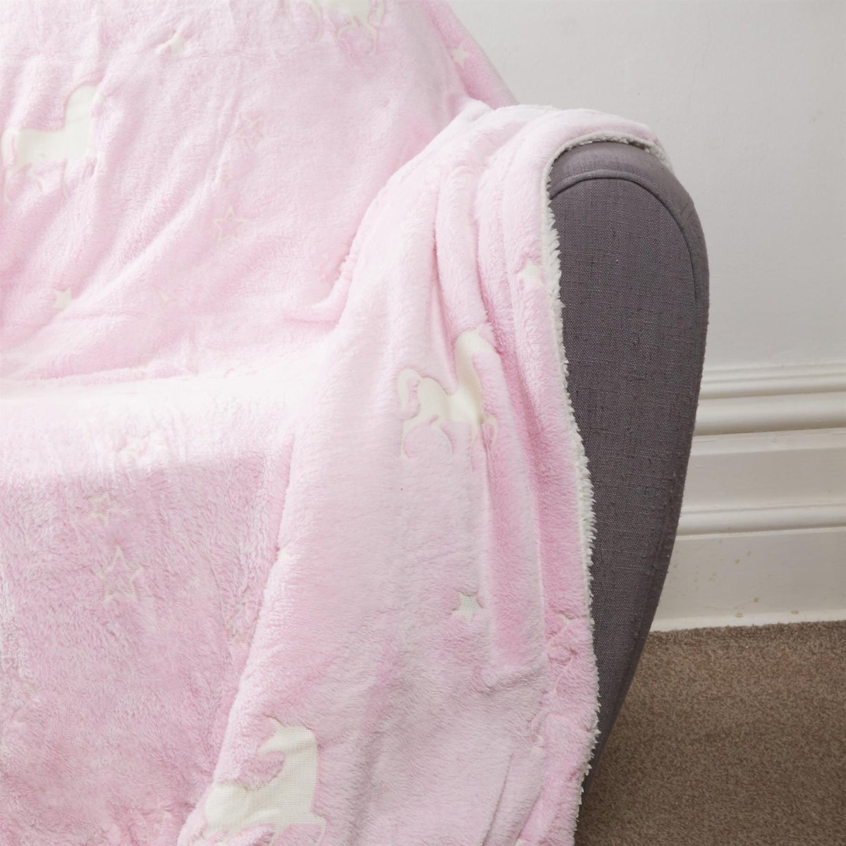 OLIVIA ROCCO Unicorn Glow In The Dark Teddy Duvet Set Pink For Kids OEKO-TEX Certified - Joe’s Haven