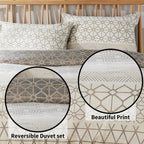 OLIVIA ROCCO Versailles Natural Floral Reversible Quilted Duvet Cover Set Easy Care - Joe’s Haven