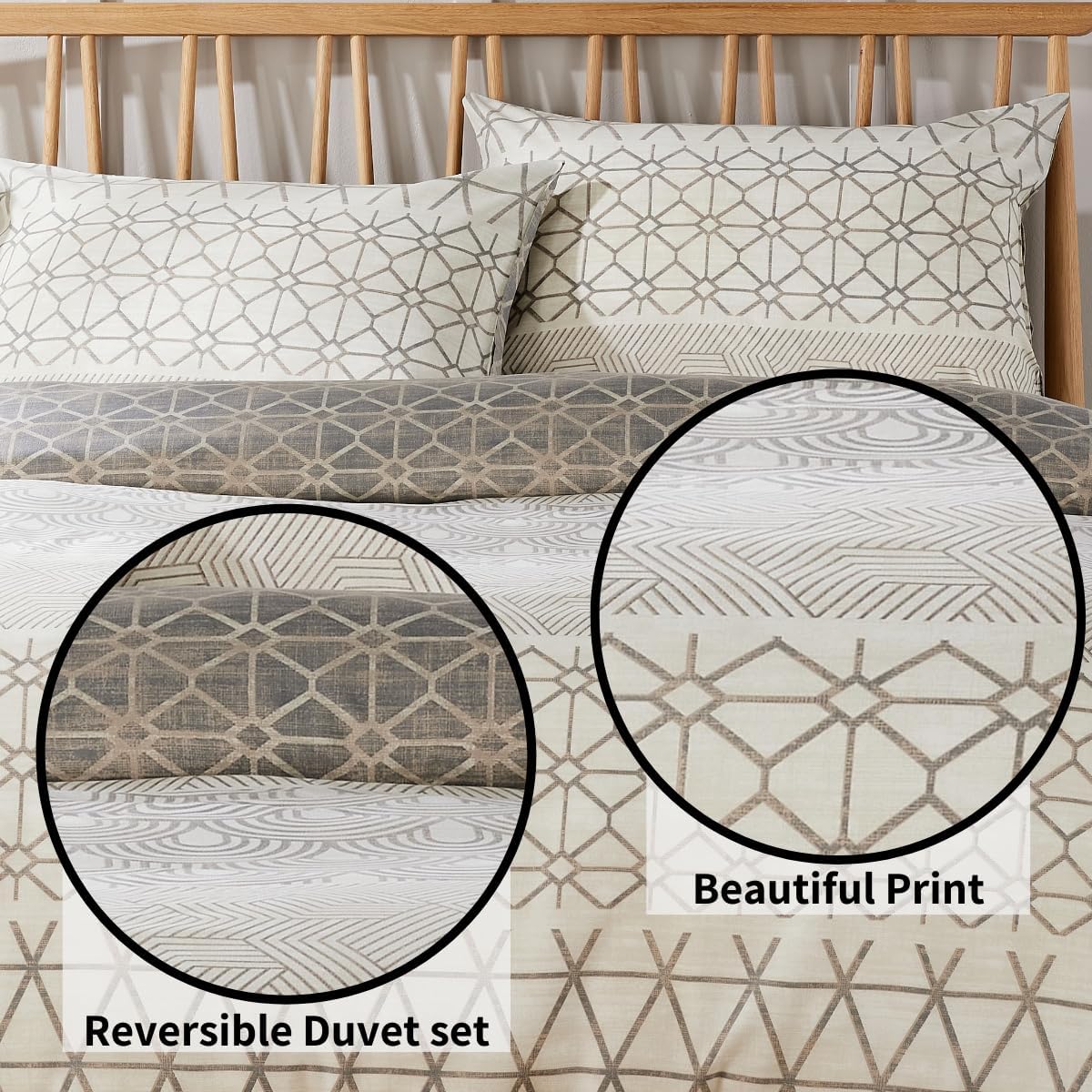 OLIVIA ROCCO Versailles Natural Floral Reversible Quilted Duvet Cover Set Easy Care - Joe’s Haven