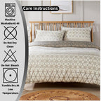 OLIVIA ROCCO Versailles Natural Floral Reversible Quilted Duvet Cover Set Easy Care - Joe’s Haven