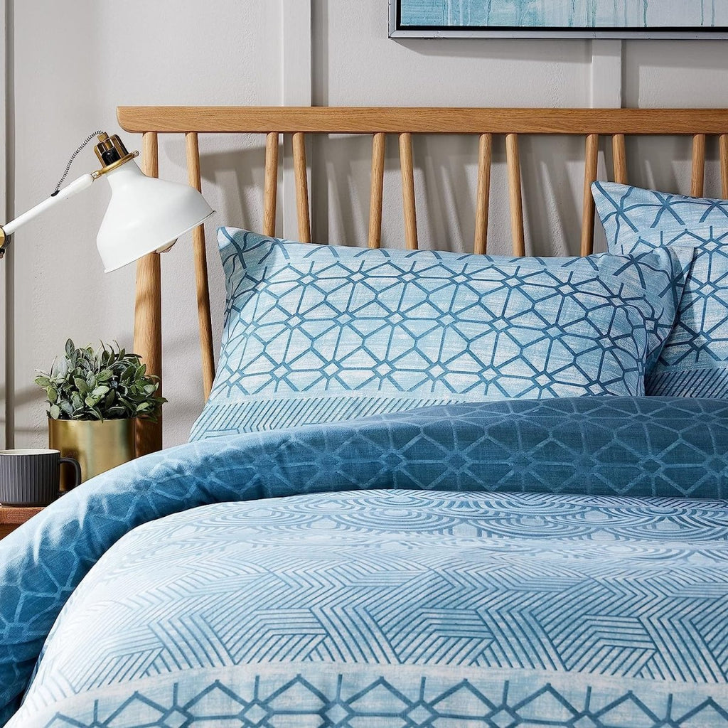 OLIVIA ROCCO Versailles Teal Printed Duvet Cover Set Reversible Quilted s Breathable - Joe’s Haven
