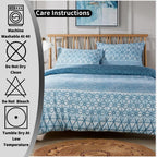 OLIVIA ROCCO Versailles Teal Printed Duvet Cover Set Reversible Quilted s Breathable - Joe’s Haven