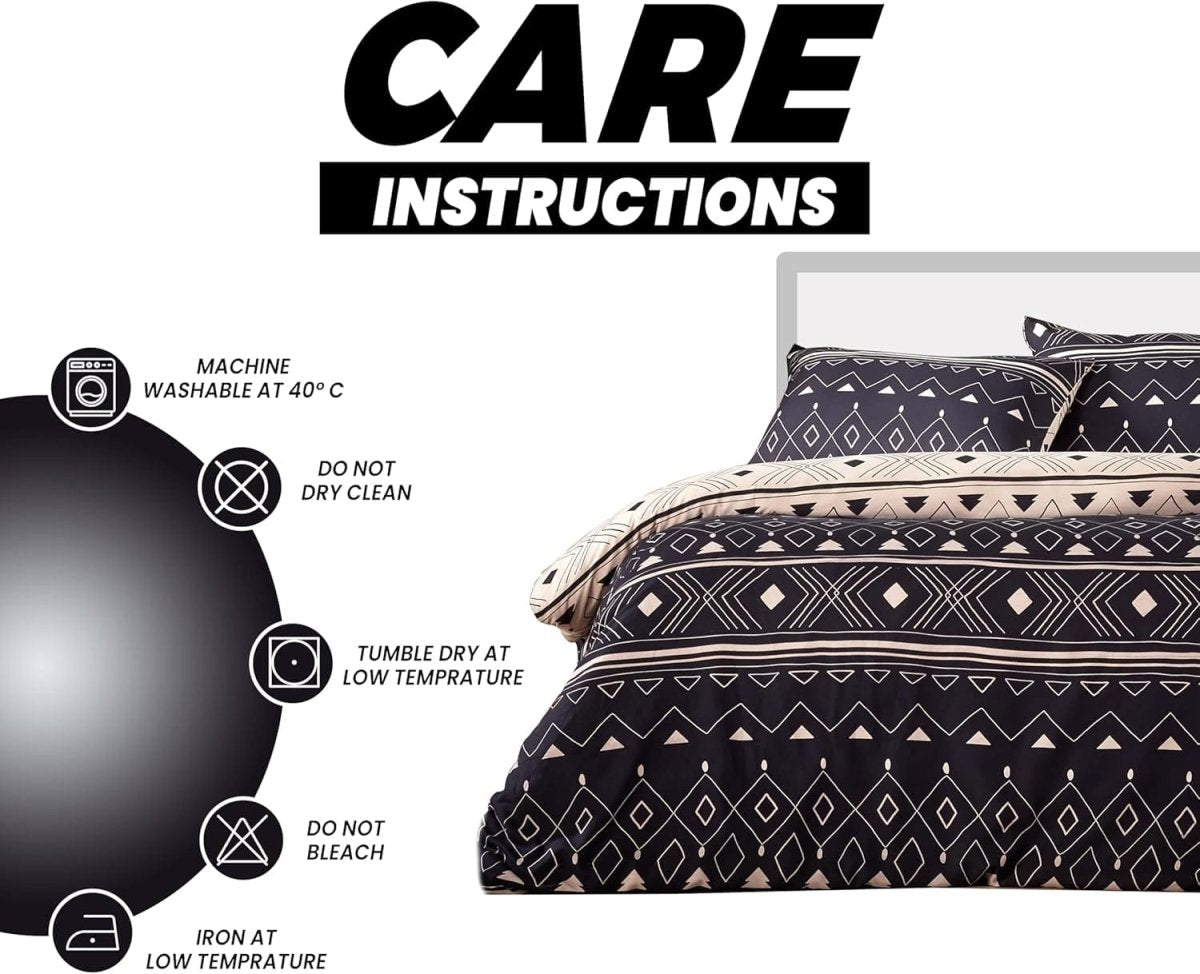 OLIVIA ROCCO Oslo Black Flannel Duvet Cover Set With Pillowcases Designed In England - Joe’s Haven