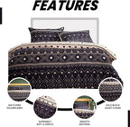 OLIVIA ROCCO Oslo Black Flannel Duvet Cover Set With Pillowcases Designed In England - Joe’s Haven