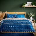 OLIVIA ROCCO Oslo Sapphire Flannel Duvet Cover Set With Pillowcases Super Soft Easy Care - Joe’s Haven