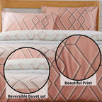 OLIVIA ROCCO Havanna Geo Reversible Luxury Cotton Blend Duvet Cover Set With Pillowcases - Joe’s Haven