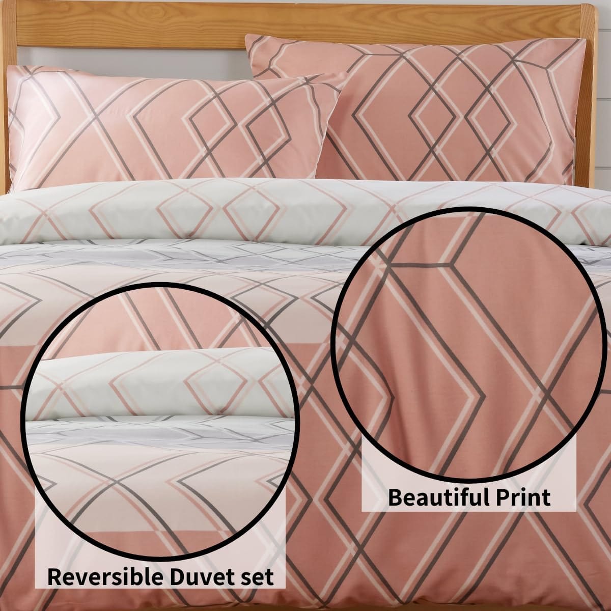 OLIVIA ROCCO Havanna Geo Reversible Luxury Cotton Blend Duvet Cover Set With Pillowcases - Joe’s Haven