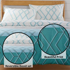OLIVIA ROCCO Havanna Geo Reversible Luxury Cotton Blend Duvet Cover Set With Pillowcases - Joe’s Haven