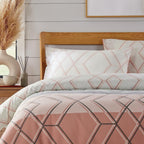 OLIVIA ROCCO Havanna Geo Reversible Luxury Cotton Blend Duvet Cover Set With Pillowcases - Joe’s Haven