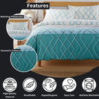 OLIVIA ROCCO Havanna Geo Reversible Luxury Cotton Blend Duvet Cover Set With Pillowcases - Joe’s Haven