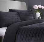 OLIVIA ROCCO Satin Stripe Reversible Faux Fur Teddy Duvet Cover Set Super Soft Easy Care - Joe’s Haven