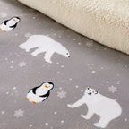OLIVIA ROCCO Polar Bear And Penguin Teddy Fleece Duvet Set With Reversible Sherpa Fur - Joe’s Haven
