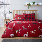 OLIVIA ROCCO Reversible Christmas Dogs Pattern Duvet Cover Set Cotton Rich OEKO TEX - Joe’s Haven