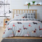 OLIVIA ROCCO Reversible Christmas Dogs Pattern Duvet Cover Set Cotton Rich OEKO TEX - Joe’s Haven