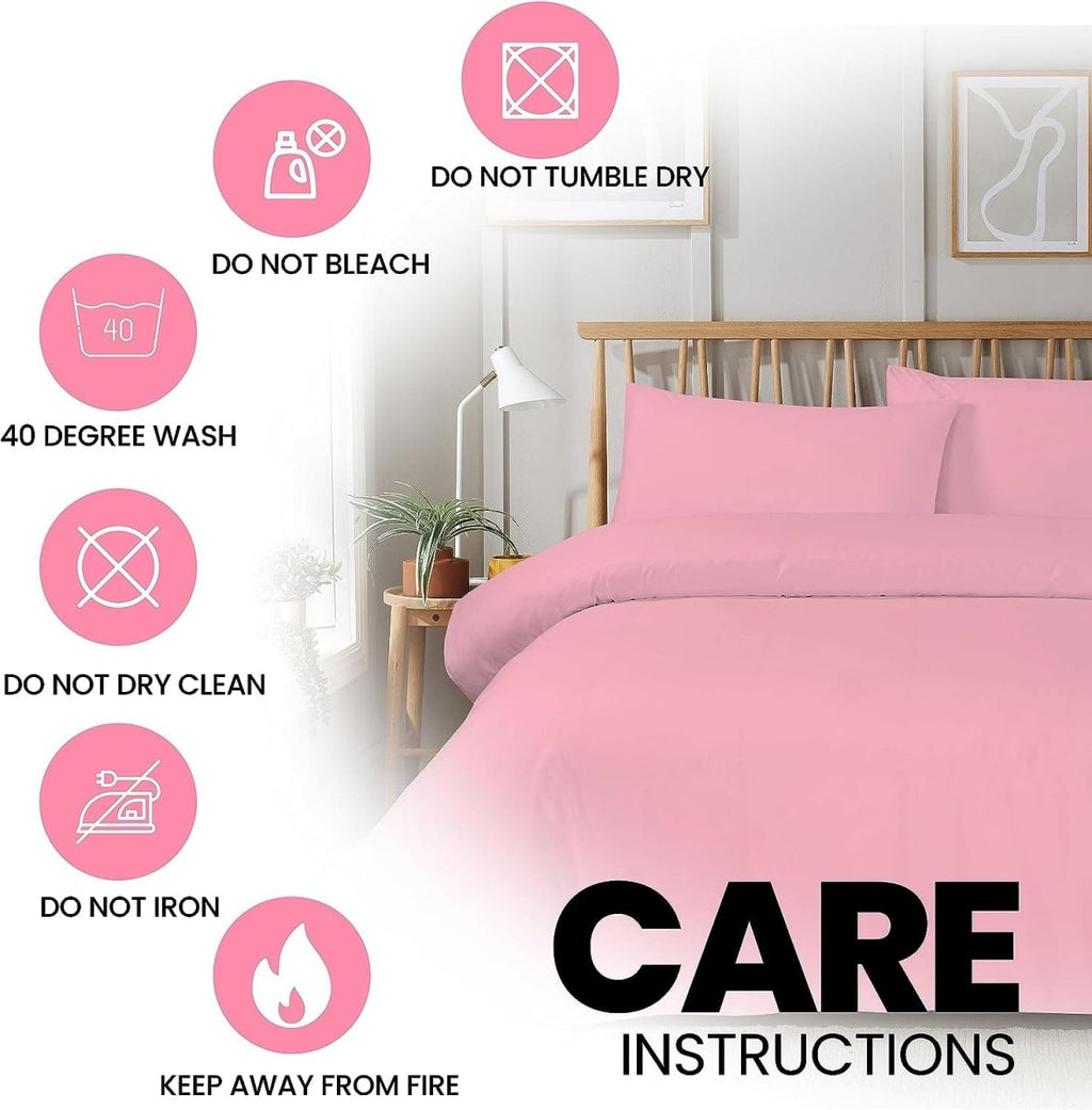 OLIVIA ROCCO Duvet Set With Zipper Closure Easy Care Plain Dye Luxurious Super Soft Bed - Joe’s Haven