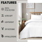 OLIVIA ROCCO Duvet Set With Zipper Closure Easy Care Plain Dye Luxurious Super Soft Bed - Joe’s Haven