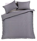 OLIVIA ROCCO Hand Stitched Pom Pom Duvet Set Cotton Rich Bedding In Multiple Sizes - Joe’s Haven