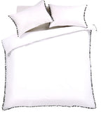 OLIVIA ROCCO Hand Stitched Pom Pom Duvet Set Cotton Rich Bedding In Multiple Sizes - Joe’s Haven