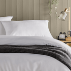 OLIVIA ROCCO Monaco Seersucker Duvet Cover Set Grey And White With Pillowcases For Single - Joe’s Haven