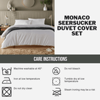OLIVIA ROCCO Monaco Seersucker Duvet Cover Set Grey And White With Pillowcases For Single - Joe’s Haven
