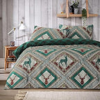 OLIVIA ROCCO Stag Printed Reversible Polycotton Duvet Cover Set Easy Care Single Double - Joe’s Haven