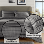 OLIVIA ROCCO Stripe Jacquard Reversible Cotton Blend Duvet Cover Set With Pillowcases - Joe’s Haven